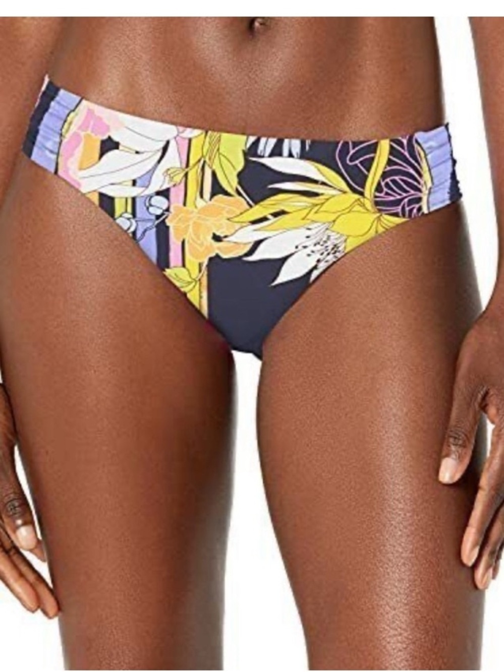 Trina Turk Navy Floral Hipster Bikini Bottom Women’s Size 8 Beach Summer Pool